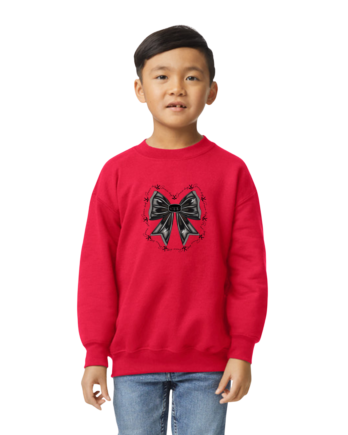 Option 4 Hockey Sister Bow Crewneck Sweatshirt