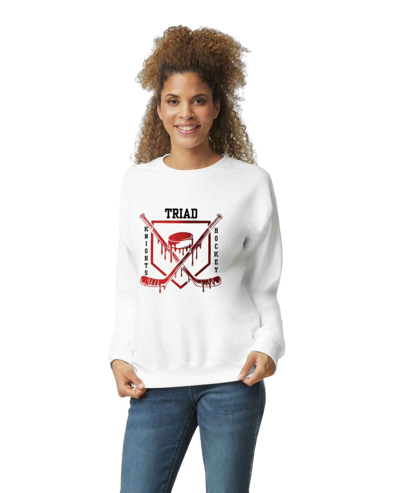 Hockey Option 3 Drip Crewneck Sweatshirt