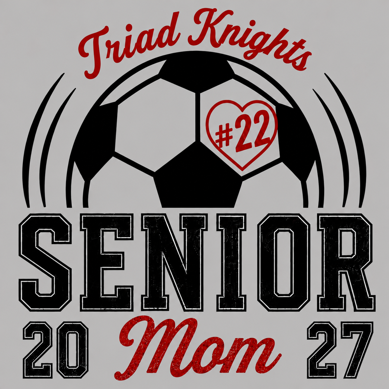 Triad Soccer Senior  Mom/Dad  HOODIE GRAY