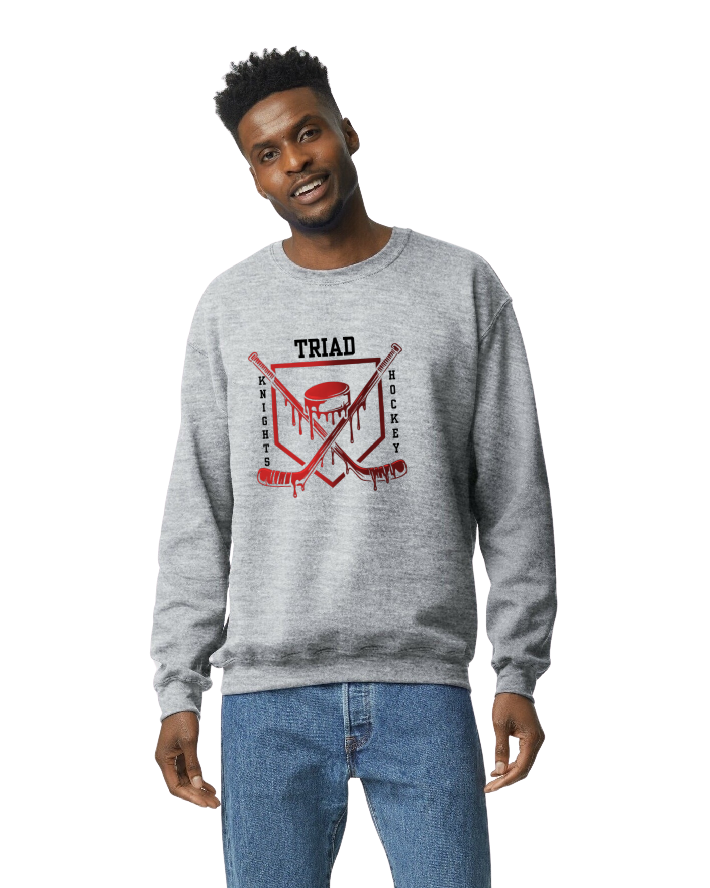 Hockey Option 3 Drip Crewneck Sweatshirt