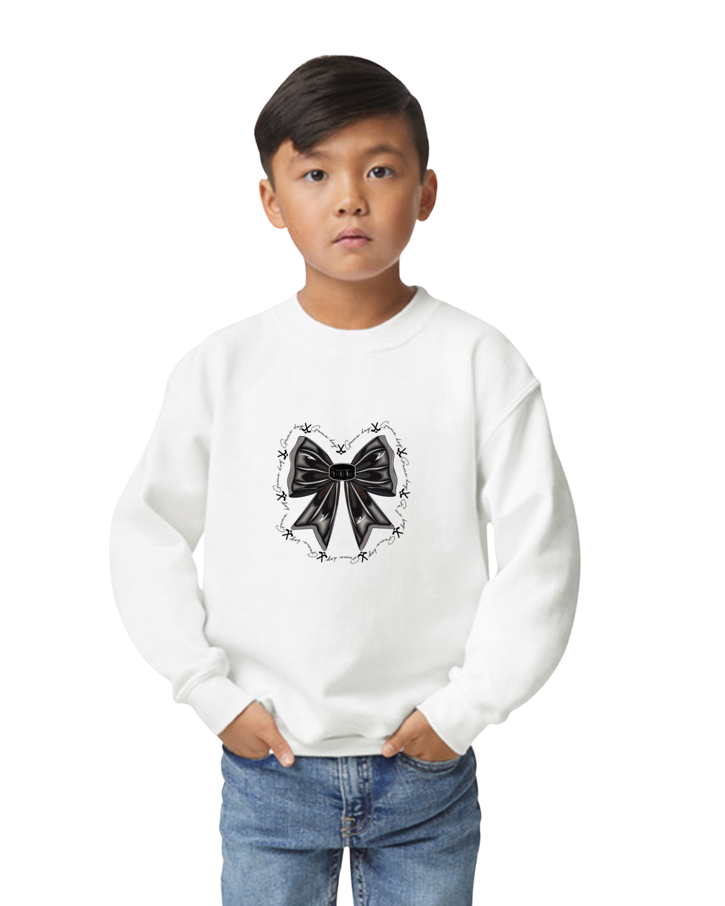 Option 4 Hockey Sister Bow Crewneck Sweatshirt